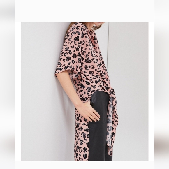 NWT Maeve anthropology Rita printed tunic small pink black button up - Picture 4 of 4